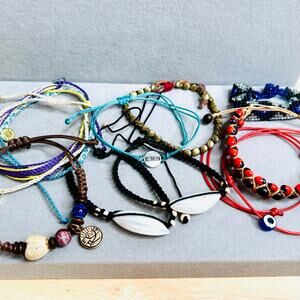 Beachy Boho Thread Stacking Bracelets Lot